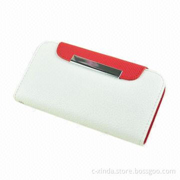 PU Leather Case for iPhone 5, Wallet Design, Wear-resistant, Durable, Various Colors Available